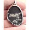 Gros Pendentif argent Chrysanthème bélière feuille Pendentifs pierres naturelles GH11.1
