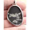 Gros Pendentif argent Chrysanthème bélière feuille - Pendentifs pierres naturelles