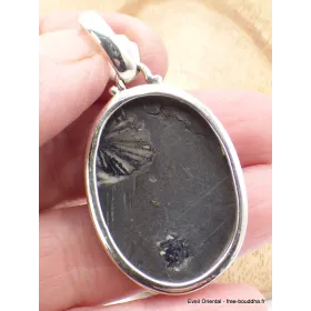 Pendentif argent Chrysanthème bélière feuille - Pendentifs pierres naturelles