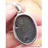Pendentif argent Chrysanthème bélière feuille Pendentifs pierres naturelles GH11.2