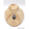 Pendentif argent Chrysanthème bélière feuille Pendentifs pierres naturelles GH11.2