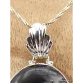 Pendentif argent Chrysanthème bélière feuille - Pendentifs pierres naturelles