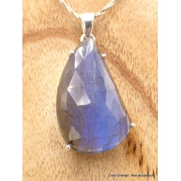 Pendentif Labradorite bleue facettée qualité AAA Pendentifs pierres naturelles AW60