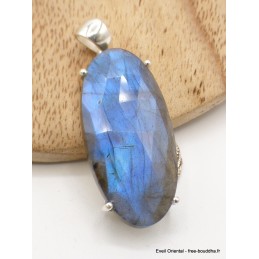 Pendentif Labradorite bleue facettée ovale qualité AAA Pendentifs pierres naturelles AW60.1