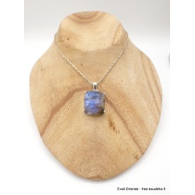 Pendentif Labradorite bleue facettée rectangulaire qualité AAA Pendentifs pierres naturelles AW60.2