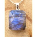 Pendentif Labradorite bleue facettée rectangulaire qualité AAA Pendentifs pierres naturelles AW60.2