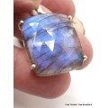 Pendentif Labradorite bleue facettée rectangulaire qualité AAA Pendentifs pierres naturelles AW60.2