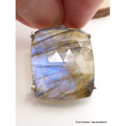 Pendentif Labradorite bleue facettée rectangulaire qualité AAA Pendentifs pierres naturelles AW60.2