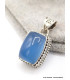 Pendentif Calcédoine bleue rectangulaire style ancien Pendentifs pierres naturelles AW67.1