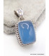 Pendentif Calcédoine bleue rectangulaire style ancien Pendentifs pierres naturelles AW67.1