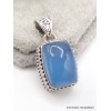 Pendentif Calcédoine bleue rectangulaire style ancien Pendentifs pierres naturelles AW67.1