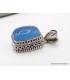 Pendentif Calcédoine bleue rectangulaire style ancien Pendentifs pierres naturelles AW67.1