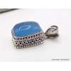 Pendentif Calcédoine bleue rectangulaire style ancien Pendentifs pierres naturelles AW67.1