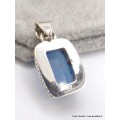 Pendentif Calcédoine bleue rectangulaire style ancien Pendentifs pierres naturelles AW67.1