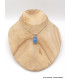 Pendentif Calcédoine bleue rectangulaire style ancien Pendentifs pierres naturelles AW67.1
