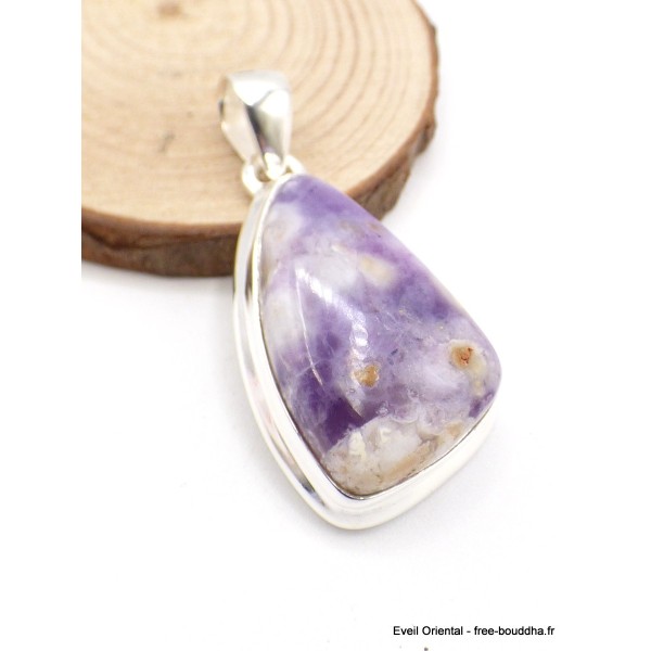 Pendentif marquise Opale flamme violette asymétrique Bijoux en Opales AW114.2