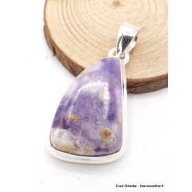 Pendentif marquise Opale flamme violette asymétrique Bijoux en Opales AW114.2