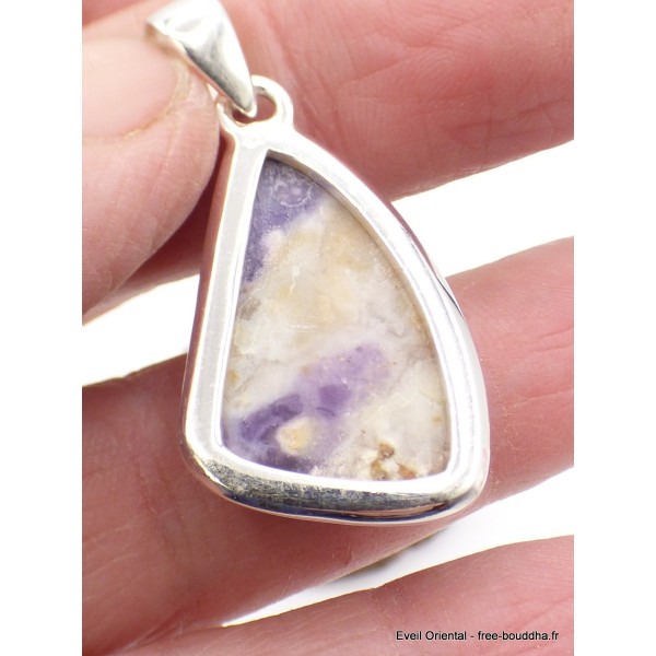 Pendentif marquise Opale flamme violette asymétrique Bijoux en Opales AW114.2