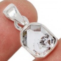 Pendentif diamant d'Herkimer serti clos Pendentifs pierres naturelles AW55.1