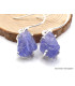 Boucles d'oreilles Tanzanite brute serties griffes Bijoux en Tanzanite AW79