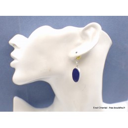 Boucles d'oreilles Lapis lazuli forme ovale Boucles d'oreilles en pierres AW80.1