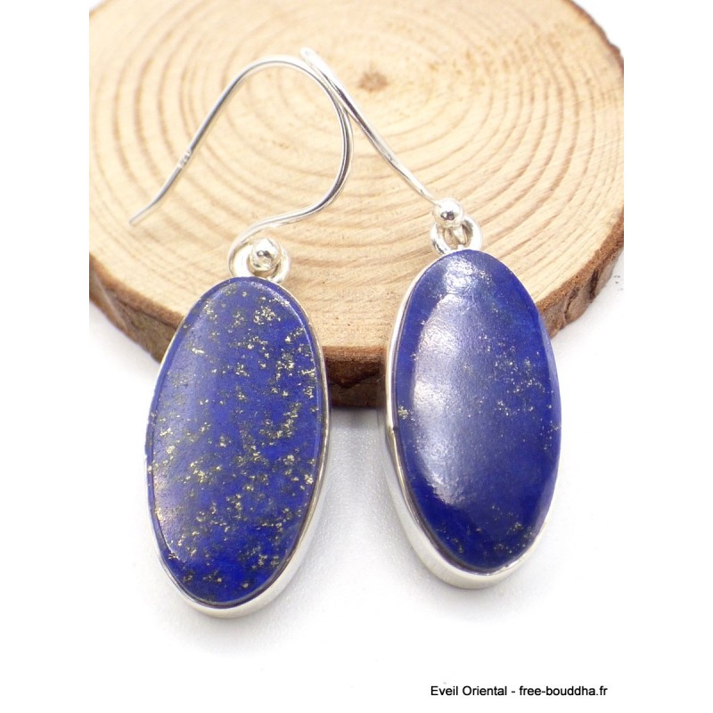 Boucles d'oreilles Lapis lazuli forme ovale Boucles d'oreilles en pierres AW80.1