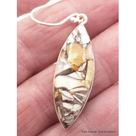 Boucles d'oreilles Jaspe Brecchia marquise - Bijoux en Jaspe