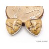 Petites Boucles d'oreilles Jaspe Brecchia triangulaires Bijoux en Jaspe AW81.1