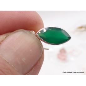 Boucles d’oreilles Onyx vert marquise en argent 925