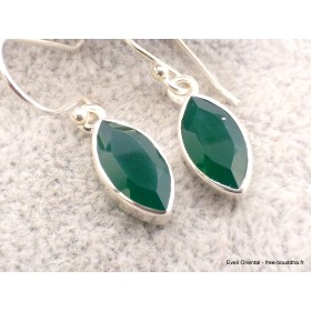 Boucles d'oreilles marquise Onyx vert facetté Bijoux en Onyx Vert AW83