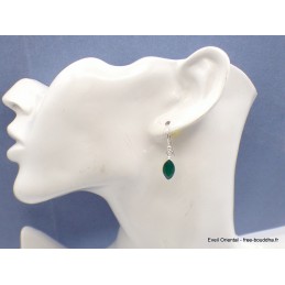 Boucles d'oreilles marquise Onyx vert facetté Bijoux en Onyx Vert AW83