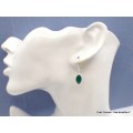 Boucles d'oreilles marquise Onyx vert facetté Boucles d'oreilles en pierres AW83