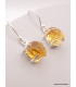 Boucles d'oreilles Citrine brute serties griffes Boucles d'oreilles en pierres AW84