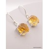 Boucles d'oreilles Citrine brute serties griffes Boucles d'oreilles en pierres AW84