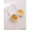 Boucles d'oreilles Citrine brute serties griffes Boucles d'oreilles en pierres AW84