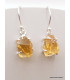 Boucles d'oreilles Citrine brute serties griffes Boucles d'oreilles en pierres AW84
