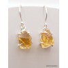 Boucles d'oreilles Citrine brute serties griffes Boucles d'oreilles en pierres AW84