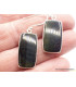 Boucles d'oreilles en Oeil de Tigre Bleu rectangulaires Bijoux en Oeil de Faucon AW85