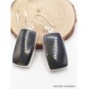 Boucles d'oreilles en Oeil de Tigre Bleu rectangulaires Bijoux en Oeil de Faucon AW85