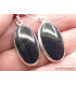 Boucles d'oreilles en Oeil de Tigre Bleu ovales Bijoux en Oeil de Faucon AW85.1