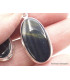 Boucles d'oreilles en Oeil de Tigre Bleu ovales Bijoux en Oeil de Faucon AW85.1
