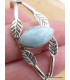 Bracelet Jonc en larimar motif feuilles Bijoux en Larimar AW28.1