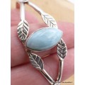 Bracelet Jonc en larimar motif feuilles Bijoux en Larimar AW28.1