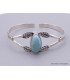 Bracelet Jonc en larimar motif feuilles Bijoux en Larimar AW28.1