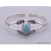 Bracelet Jonc en larimar motif feuilles Bijoux en Larimar AW28.1