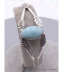 Bracelet Jonc en larimar motif feuilles Bijoux en Larimar AW28.1