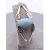 Bracelet Jonc en larimar motif feuilles Bijoux en Larimar AW28.1