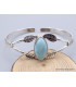 Bracelet Jonc en larimar motif feuilles Bijoux en Larimar AW28.1