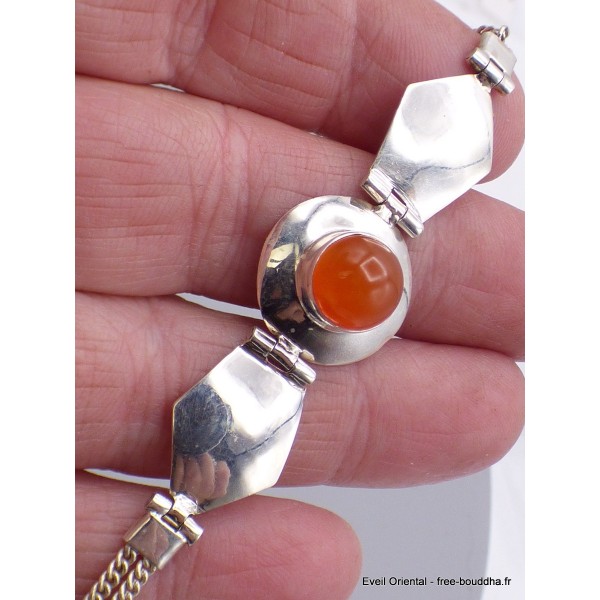Bracelet Cornaline avec chaînettes Bijoux en Cornaline AW28.2