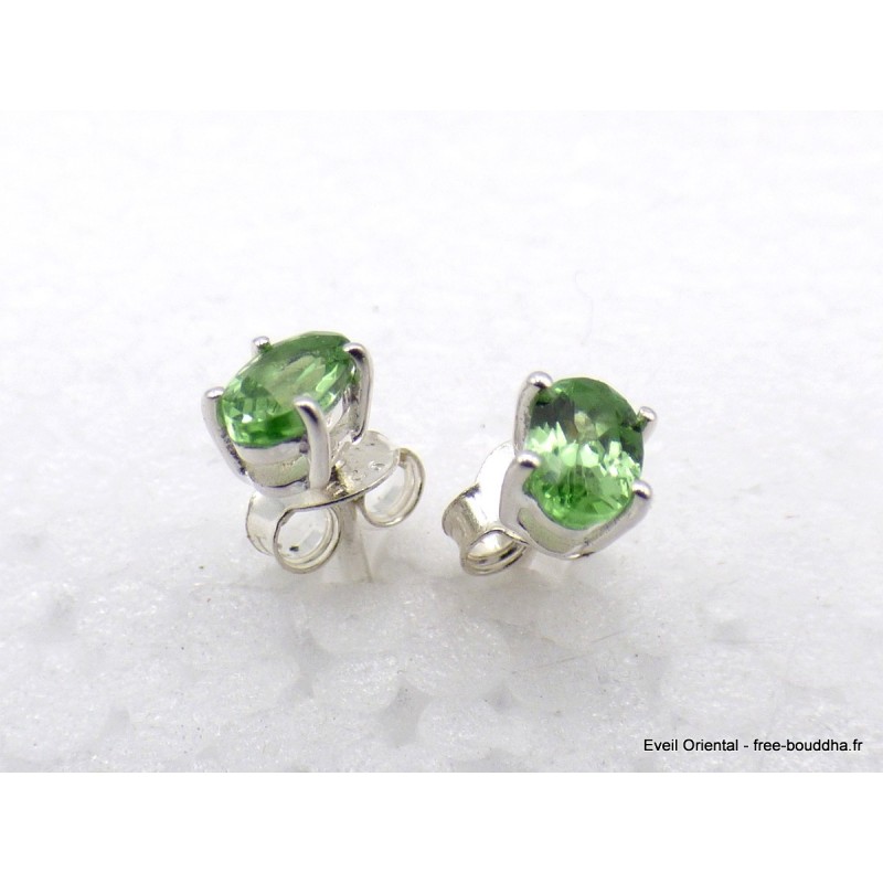 Clous d'oreilles en Tsavorite (grenat) Boucles d'oreilles en pierres AW91